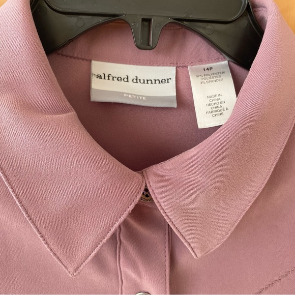 Alfred Dunner Purple-Pink Button Front Shirt/Jacket - Picture 2 of 9